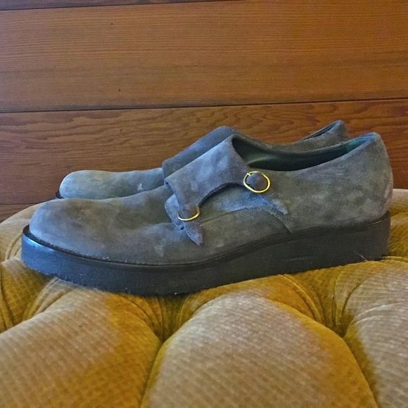 YSL grey suede buckle shoe, rubber sole SZ 43 - Picture 4 of 5
